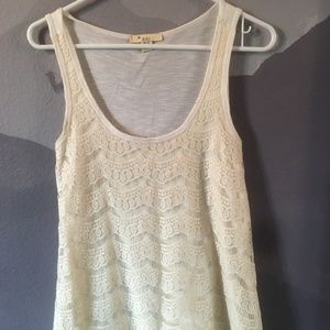 Cream lace sleeveless top